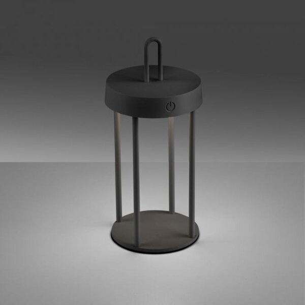 Lampe de table LED à accu aluminium dimmable IP44 2 W noir