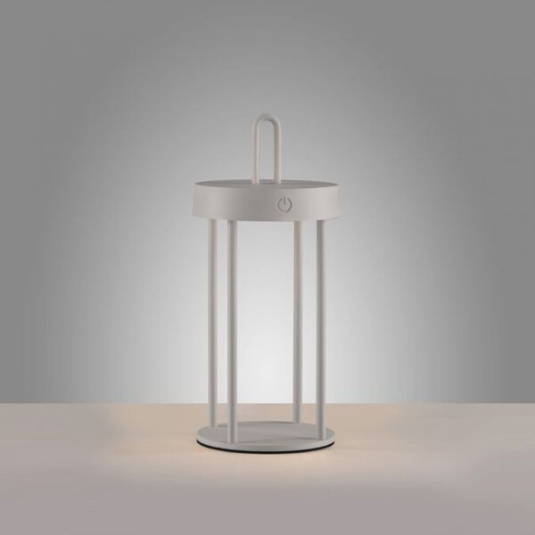 Lampe de table LED rechargeable Aluminium dimmable IP44 2 W Greige