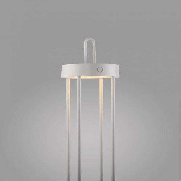 Lampe de table LED rechargeable métal dimmable IP44 2700 K blanc