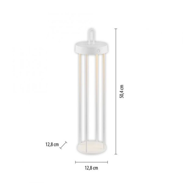 Lampe de table LED rechargeable métal dimmable IP44 2700 K blanc