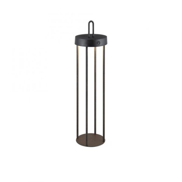 Lampe de table LED rechargeable métal dimmable IP44 2 W noir
