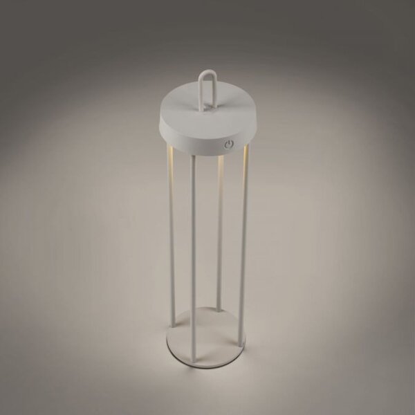 Lampe de table LED rechargeable métal dimmable IP44 2700 K Greige