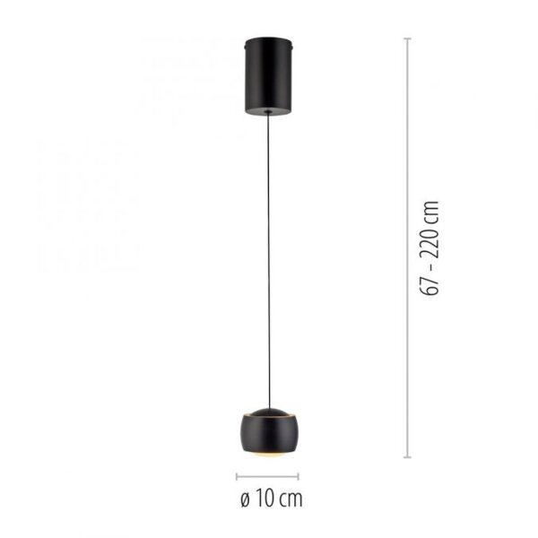 Suspension LED métal blanc chaud 3000 K 800 lm noir