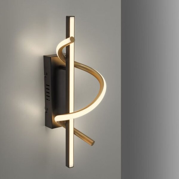 Applique LED métal dimmable 3000 K noir laiton