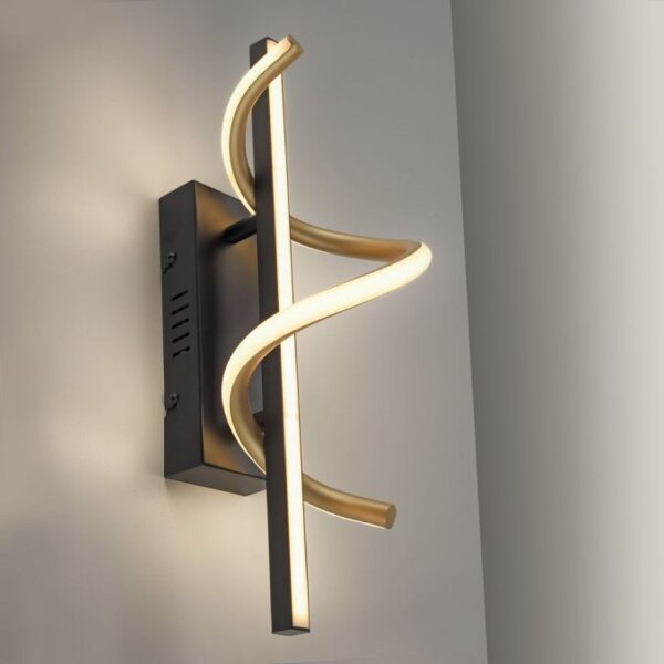 Applique LED métal dimmable 3000 K noir laiton