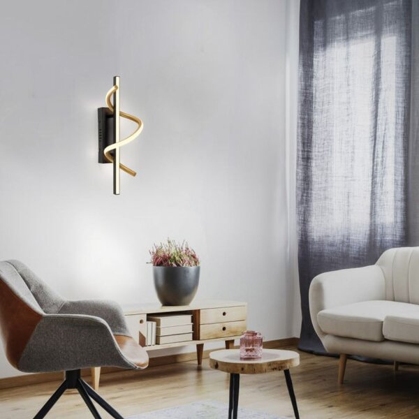 Applique LED métal dimmable 3000 K noir laiton