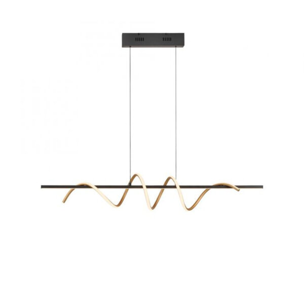 Suspension LED dimmable 121 cm 3000 K noir laiton