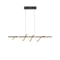 LED Pendelleuchte dimmbar 121 cm 3000 K Schwarz Messing