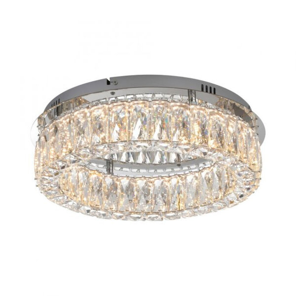 Dimmbare LED Deckenlampe in Chrom Acrylglas Ø40 cm 22 W