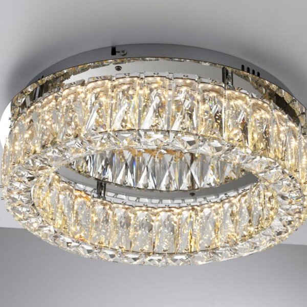 Dimmbare LED Deckenlampe in Chrom Acrylglas Ø40 cm 22 W
