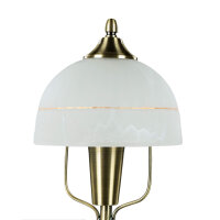 Lampe de table verre métal 35 cm en bronze blanc...