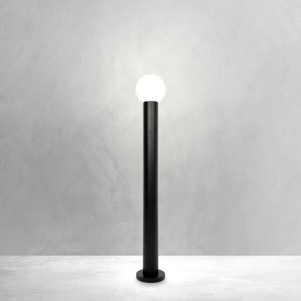 Stehlampe E14 124 cm Schwarz Weiß Messing Glas Aluminium