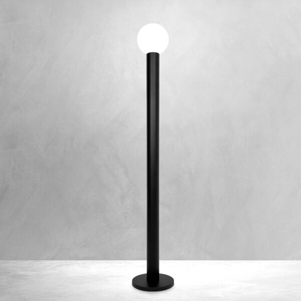 Stehlampe Wohnzimmer 173 cm Schwarz Weiß E27 Messing Glas Alu