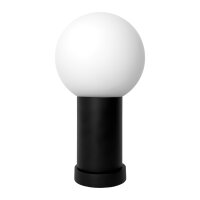 Tischlampe Schwarz Wei&szlig; H: 29 cm Messing Alu Glas E14