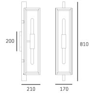 Außenleuchte IP44 H: 81 cm groß Schwarz 2x...