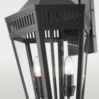 Wandlampe außen Schwarz 58,5 cm hoch IP23 2x E14...