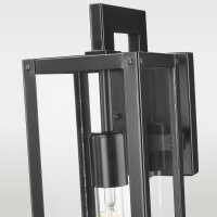 Wandleuchte außen Schwarz Edelstahl Glas H: 45,8 cm...
