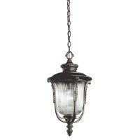Außen Hängelampe MORGANA Riffelglas verstellbar