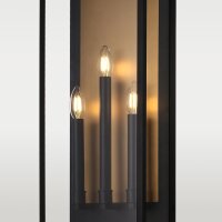 Wandleuchte außen Schwarz Messing H: 76 cm...