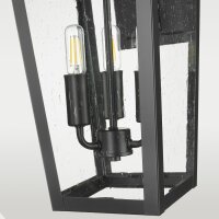 Außenwandlampe Edelstahl Glas H: 54 cm IP23 Schwarz...