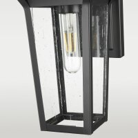 Außenleuchte Wand Edelstahl Glas Schwarz E27 Rustikal