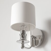 Wandlampe innen klein H: 25cm Chrom Weiß Wand E14...