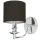 Wandleuchte Stoffschirm E14 H: 25 cm Chrom Schwarz klein