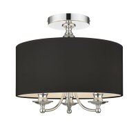 Deckenlampe rund &Oslash; 40 cm Schwarz Chrom 3x E14...