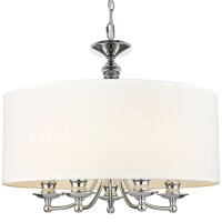 H&auml;ngeleuchte rund &Oslash; 50 cm Chrom Wei&szlig;...