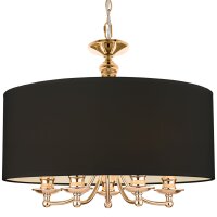 H&auml;ngelampe rund Stoff Metall &Oslash; 50 cm in Gold...