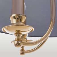 Hängelampe rund Stoff Metall Ø 50 cm in Gold...