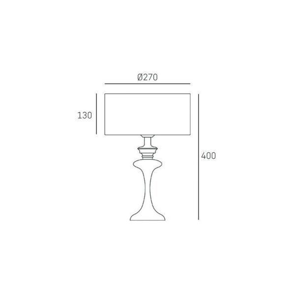 Tischleuchte Metall Stoff E27 40 cm hoch Chrom Weiß