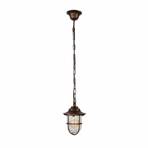 Außenleuchte Glas Messing E27 IP54 Ø 16 cm rund