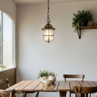 Außenleuchte Glas Messing E27 IP54 Ø 16 cm rund