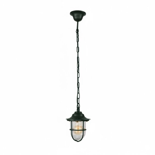 Hängeleuchte außen Messing massiv Glas D: 16 cm rund