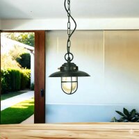 Au&szlig;enlampe Messing massiv Glas rund &Oslash; 23 cm IP54 Gr&uuml;n
