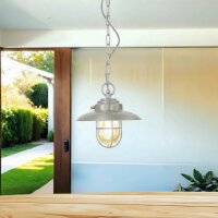 Au&szlig;enlampe Messing massiv Glas rund D: 23 cm IP54 Grau