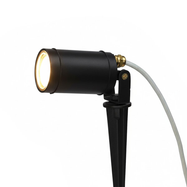 Außenlampe Messing massiv GU10 IP64 27 cm hoch Erdspieß