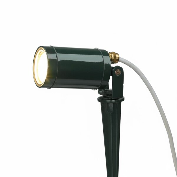 Stehlampe außen Echt-Messing GU10 IP64 27 cm hoch Grün