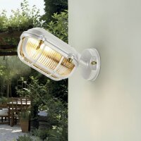 Wandleuchte au&szlig;en Messing Glas E27 IP64 15,5 cm hoch