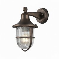Außenleuchte Wand Messing massiv Glas 27 cm hoch IP64