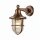 Außenlampe Wand Echt-Messing Glas E27 IP64 H: 27 cm