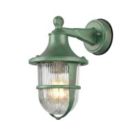 Außenwandleuchte Messing massiv Glas E27 IP64 Maritim