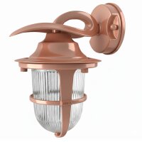 Außenwandlampe Echt-Messing Glas H: 24 cm IP64 E27