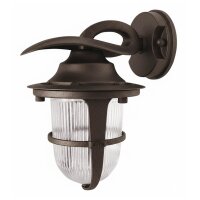 Wandlampe au&szlig;en Echt-Messing Glas 24 cm hoch IP64 E27