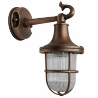 Wandleuchte au&szlig;en Messing massiv Glas 25 cm hoch IP64