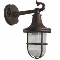 Außenleuchte Wand Glas Echt-Messing E27 IP64 H: 25 cm