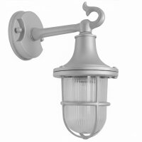 Au&szlig;enwandleuchte Messing massiv Glas H: 25 cm IP64 Grau