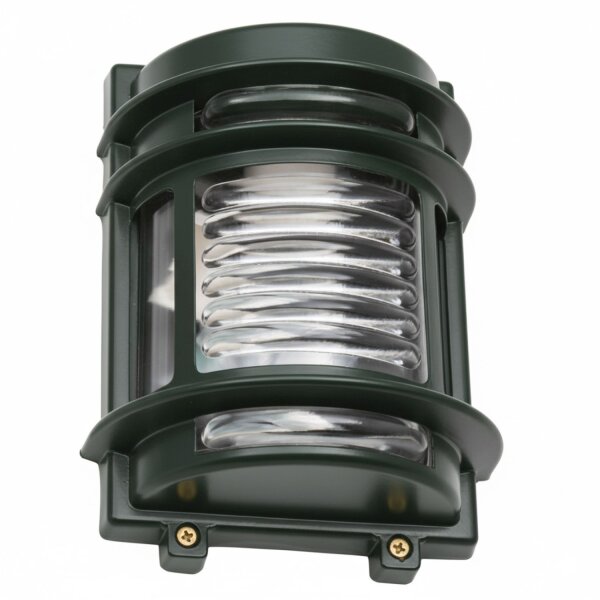 Außenwandlampe Echt-Messing Glas E27 IP43 26 cm breit