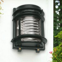 Außenwandlampe Echt-Messing Glas E27 IP43 26 cm breit